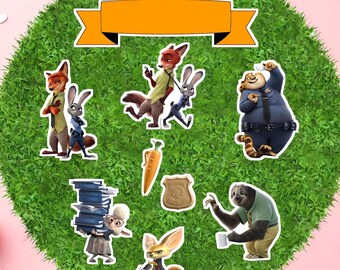 Zootopia Sticker Pack | Nick Wilde & Judy Hopps Vinyl Decals | Waterproof Disney Stickers for Laptop, Water Bottle, Kids Party