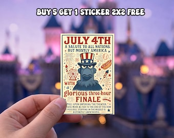 A Salute To All Nations But Mostly America Sticker, Sam The Eagle, Patriotic Disney World Magnet, 4th of July Epcot Outfit