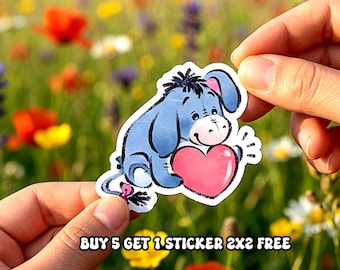 Pegatina de Disney Winnie the Pooh Eeyore con afirmación positiva para agenda, papelería, botella de agua, celular