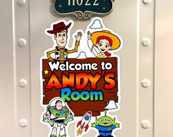 Customize Disney Toy Story Private room Door Magnet / Sticker, Cruise Line Ship Name Door Magnet, Family Cruise Trip