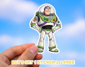 Cute Buzz Lightyear Sticker - Toy Story Space Ranger Vinyl Decal Waterproof - Buy 5 Get 1 Free
