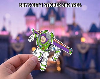 Buzz Lightyear Sticker, Toy Story Sticker, Disney Pixar Decal, Space Ranger Vinyl Sticker, Cartoon Character, Laptop Water Bottle Sticker