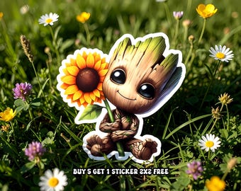 Groot Sticker: Waterproof Vinyl Decal for Laptop, Water Bottle