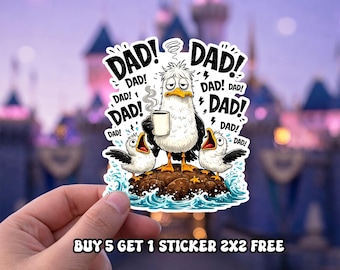 Dad Seagull Sticker / Magnet, Funny Father’s Day Gift, Laptop Tumbler Fridge Sticker