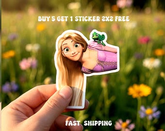 Funny Rapunzel Sticker/ Princess Pascal Rapunzel Tangled Stickers, Frog Sticker