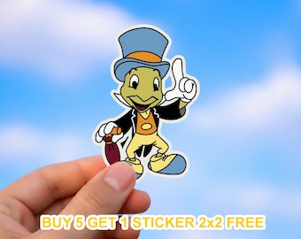 Jiminy Cricket Sticker | Pinocchio Design | SVG Cut File, Clipart, PNG | Layered by Color | Instant Download | Buy 5 Get 1 Free
