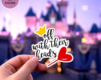 Autocollant Disney méchante reine de coeur Disney humour méchant méchant imperméable à l'eau pour ordinateur portable Disney, bouteille d'eau Disney, bouteille hydro, vacances dans les parcs