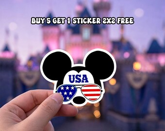 Mickey and Friends 4th July 2026 Sticker, Disney Independence Day Sticker, Disney USA Magnet