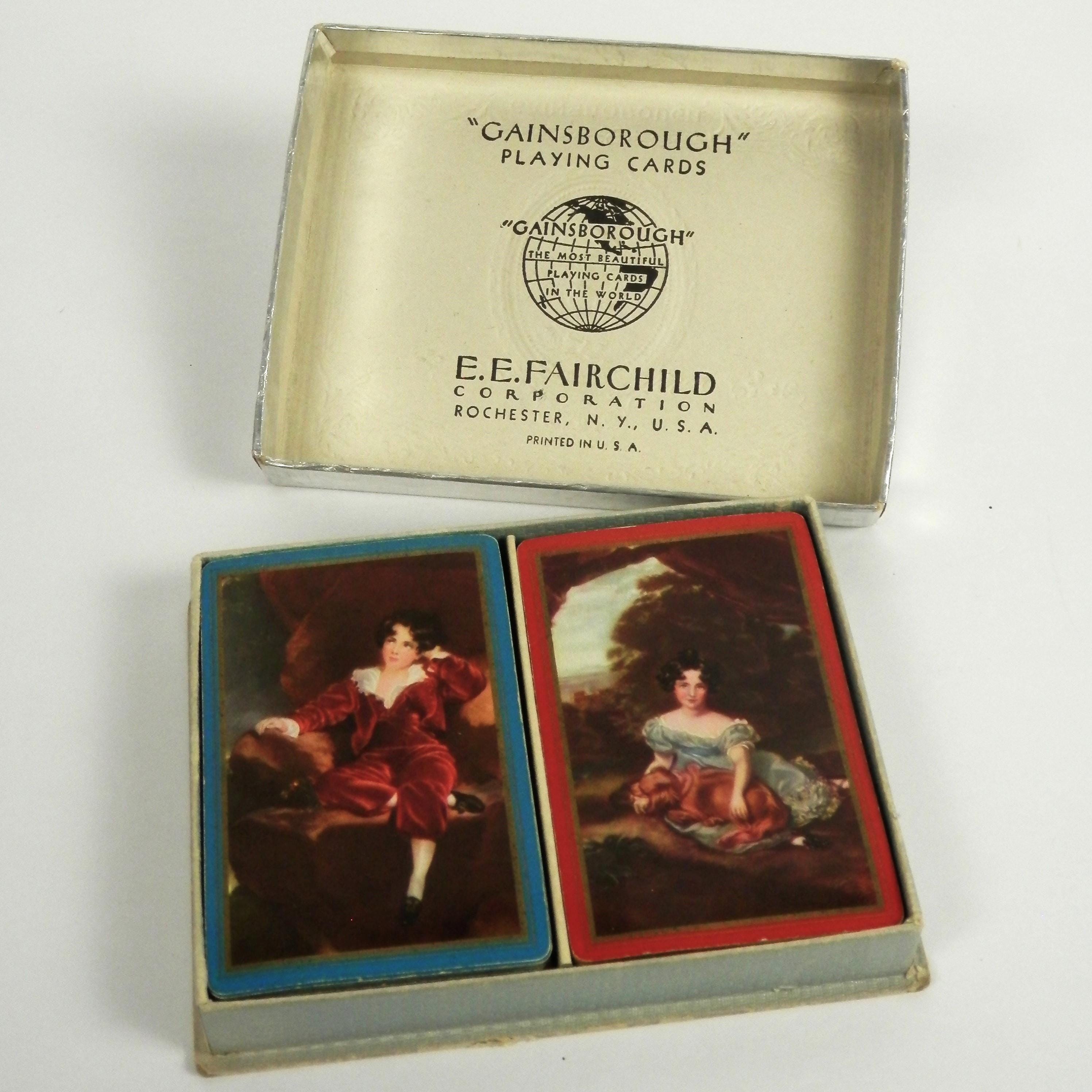 Vintage Gainsborough Playing Cards: Boy in Red & Girl in Blue