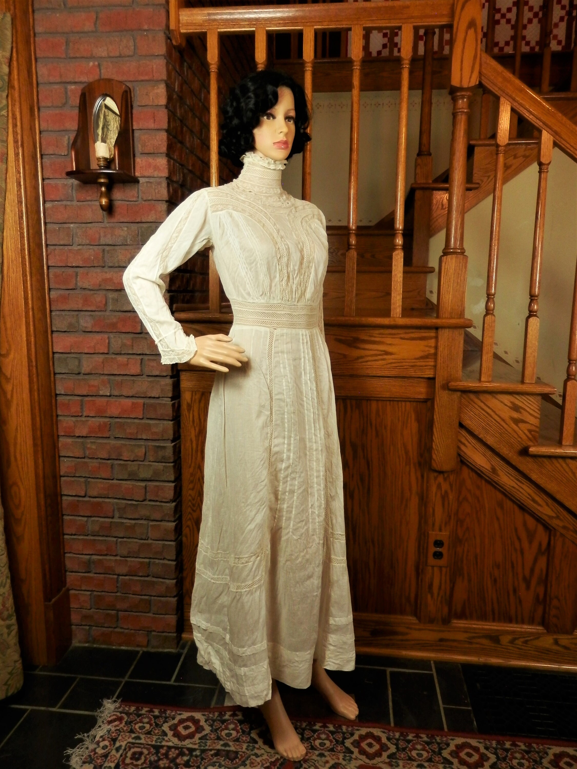 Antique Edwardian Victorian Summer Tea Garden Dress Sheer Etsy Canada