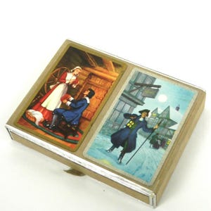Vintage Congress Playing Cards: Colonial Artwork, Double Deck with Box