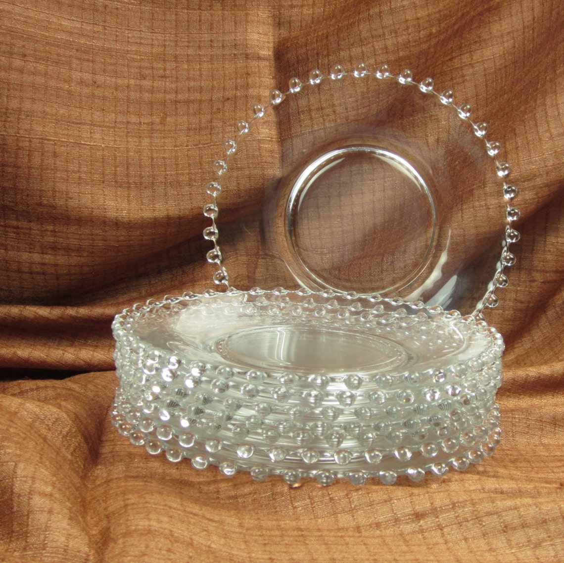 Eight Vintage Clear Glass Salad Plates Candlewick Design with Etsy