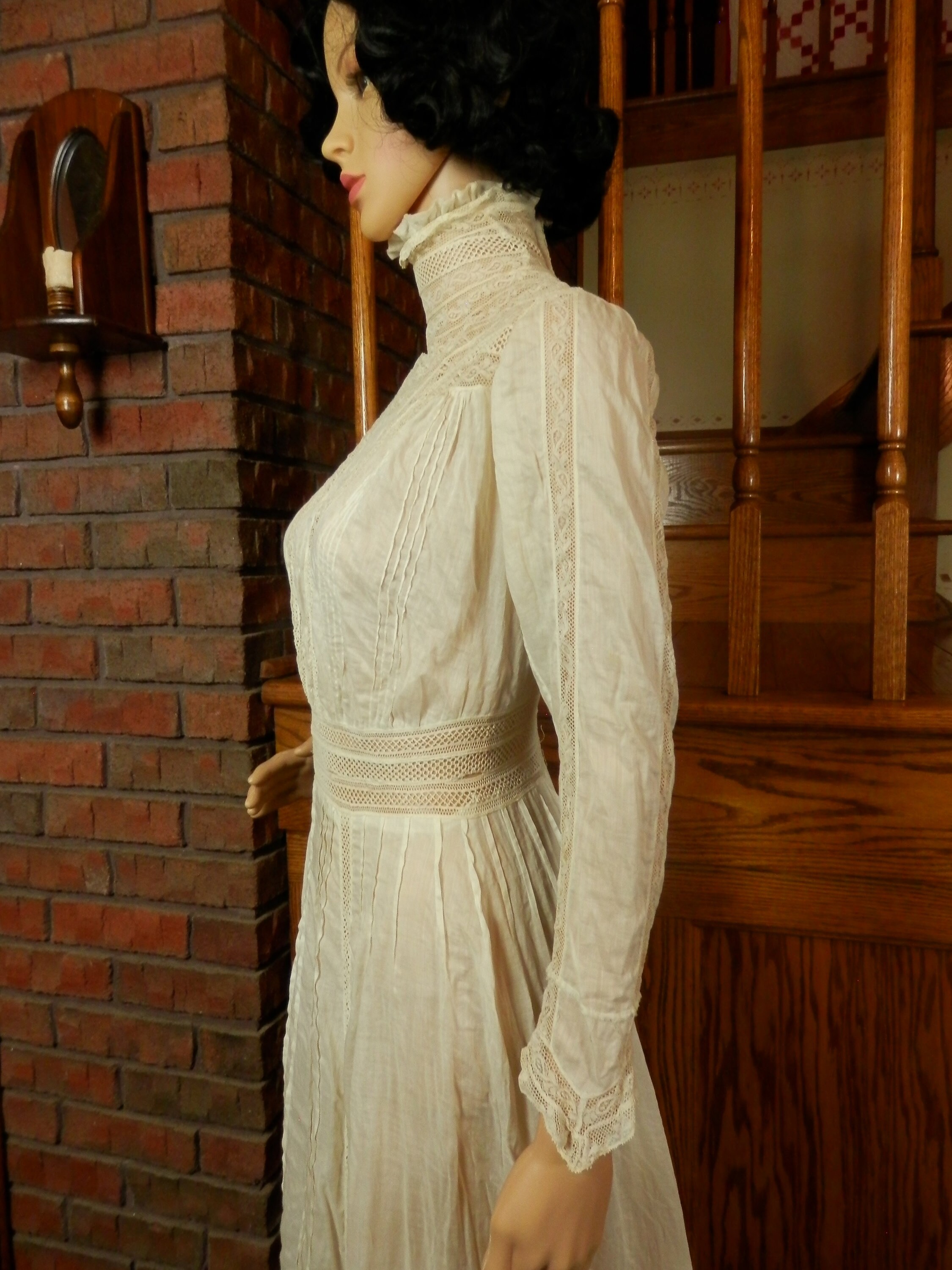 Antique Edwardian Victorian Summer Tea Garden Dress Sheer Etsy Canada