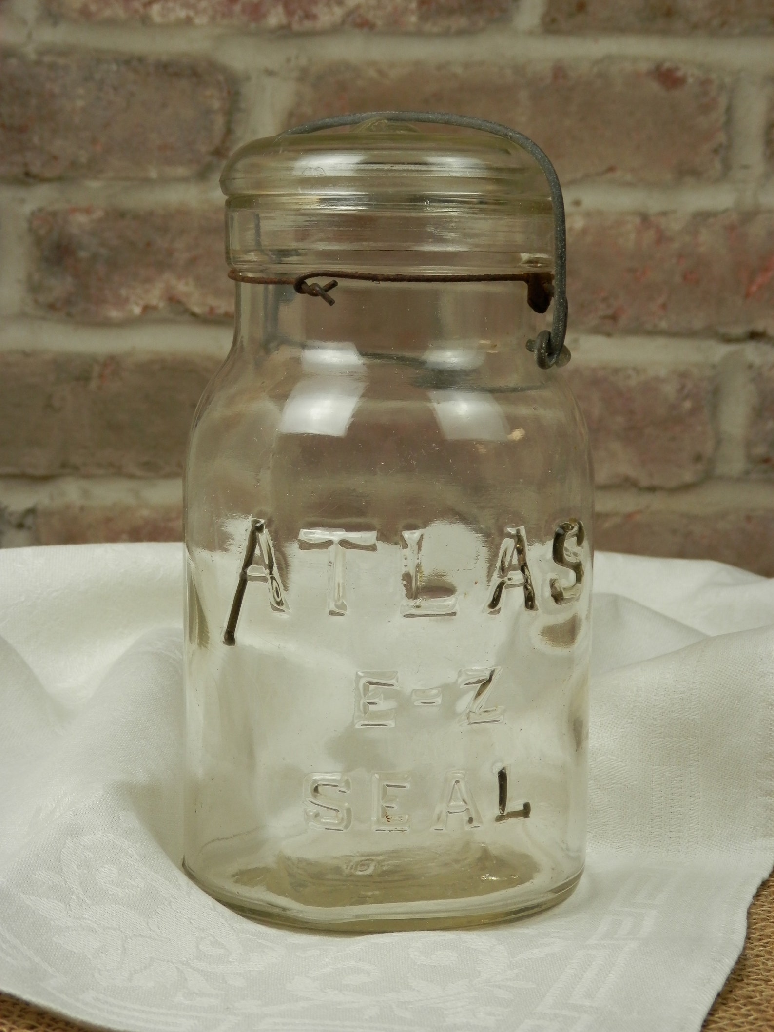 Atlas E Z Seal Canning Jar Vintage Clear Glass Canning Jar Etsy