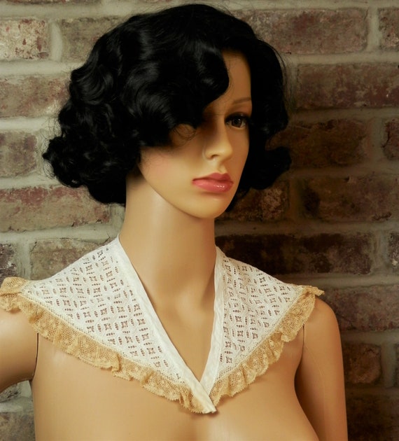 Two Toned Lace Collar, Vintage Victorian Lace Col… - image 9