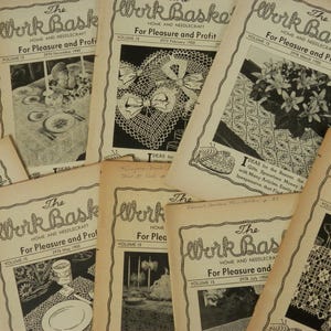 Vintage Work Basket Booklets: 1949-1950 Knit, Crochet Patterns - Set of 9