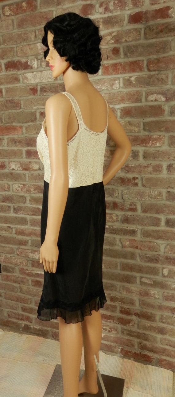 Vintage Slip Dress, Ivory Lace Bodice, Black Skir… - image 7