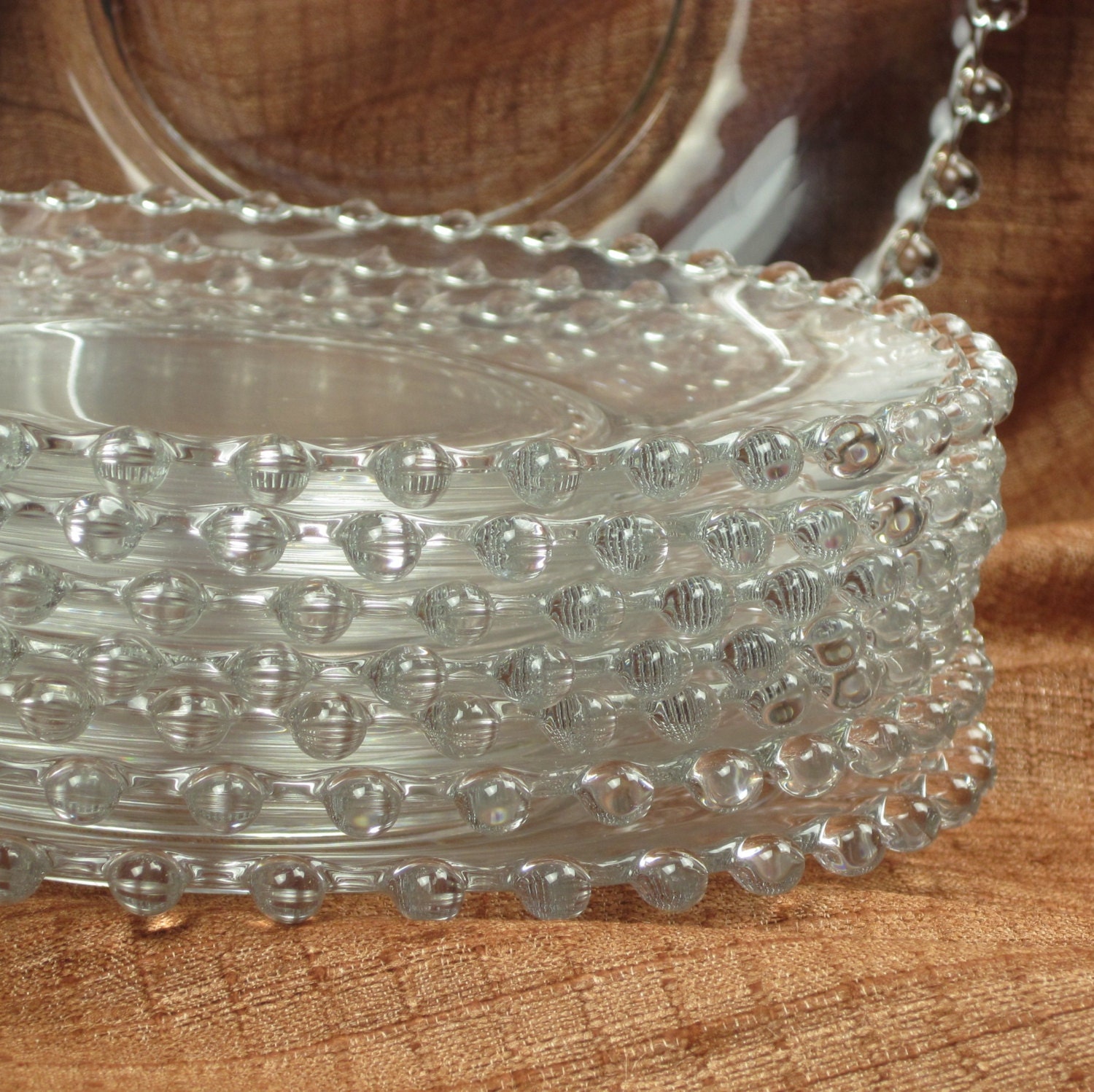 Eight Vintage Clear Glass Salad Plates Candlewick Design with Etsy