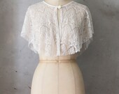 CHANTILLY - Draped ivory cream lace capelet topper // jacket // cape // vintage inspired // topper // cocktail party // shawl wrap // gatsby