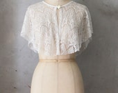 CHANTILLY - Draped ivory cream lace capelet topper // jacket // cape // vintage inspired // topper // cocktail party // shawl wrap // gatsby