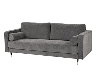 Grey Large Sofa Modern Fabric Couch British Style Living Room Furniture UK Free Delivery