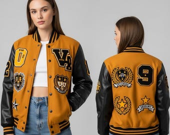 Custom Varsity Jacket | Personalized Letterman | Handmade Wool & Leather | Unisex Bulk Orders | gift for him