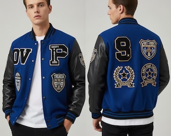 Custom Varsity Jacket | Personalized Letterman | Handmade Wool & Leather | Unisex Bulk Orders | custom clothing gift