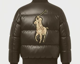 Doudoune style polo homme, manteau d'hiver streetwear, veste brodée à la mode, cadeau pour lui