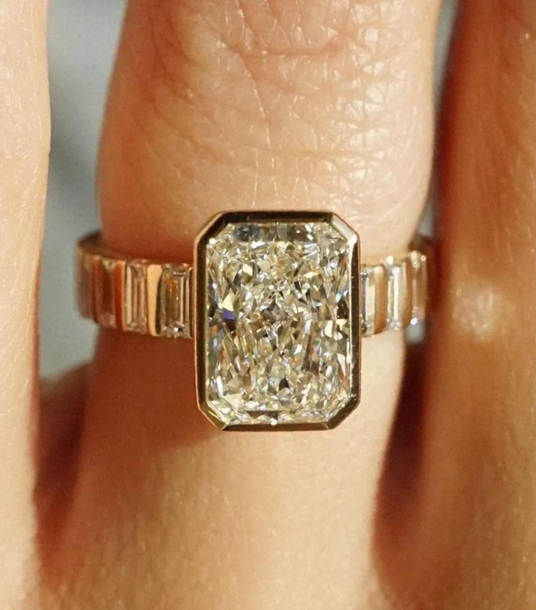 IGI Certified 4 Carat Radiant Cut Lab Grown Diamond Engagement Ring 14k ...