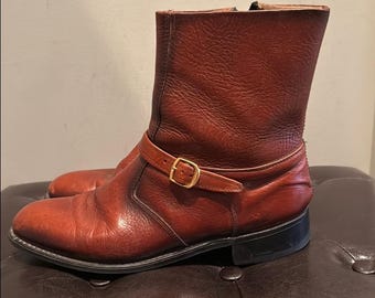 Men’s beautiful quality vintage reddish brown leather boots size 10.5D