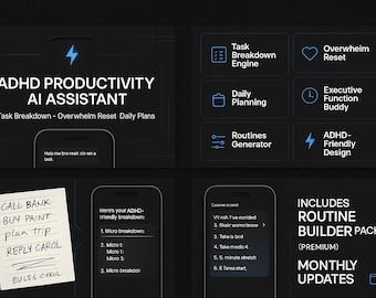 ADHD Productivity AI Assistant | Task Breakdown, Overwhelm Reset, Daily Planning | FocusFlow AI