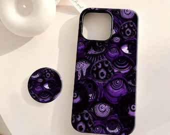 Funda para teléfono Trippy Purple Eyes - Funda con estética gótica psicodélica para iPhone 17 16 15 14 13 12 Plus Pro Max, Samsung S25 S24 S23 S22 Plus Ultra