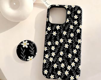 Pastellfärgat vildblommigt telefonskal, söt blomdesign, för iPhone 17 16 15 14 13 12 Plus Pro Max, Samsung S25 S24 S23 S22 Plus Ultra