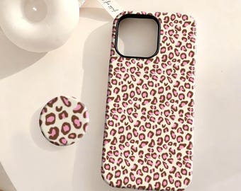 Funda para teléfono con estampado de leopardo rosa: diseño bonito, compatible con iPhone 17, 16, 15, 14, 13, 12 Plus Pro Max, Samsung S25, S24, S23, S22 Plus Ultra