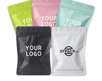 Bolsas resellables personalizadas con lámina mate, bolsa de mylar opaca de doble cara, embalaje para pequeñas empresas