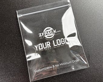 Custom Clear Zip Bags with Logo, Resealable Poly Packaging for Small Business