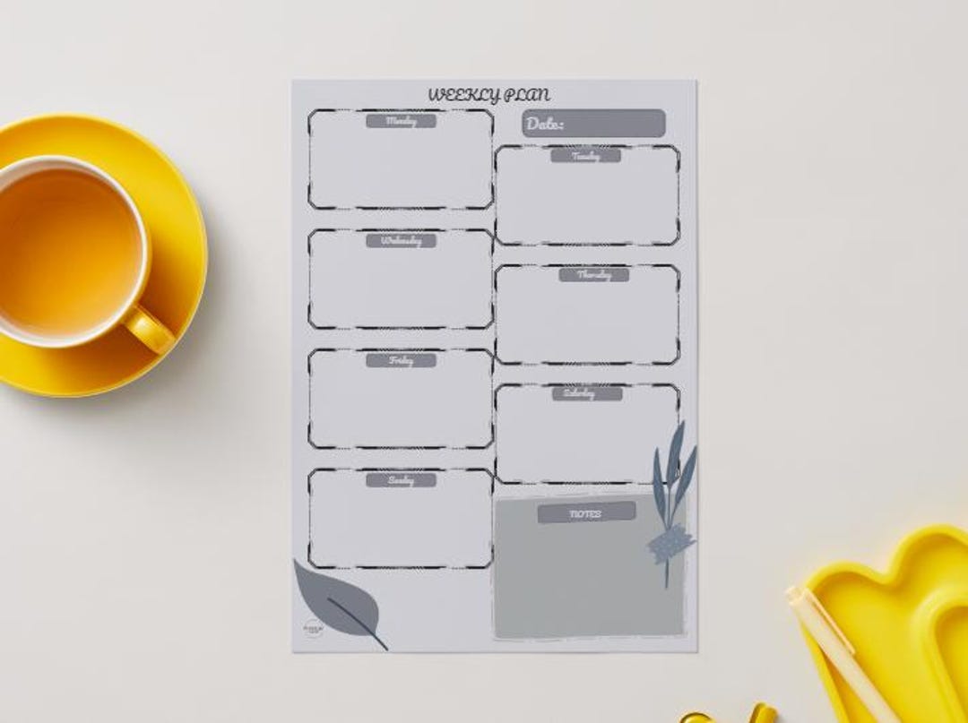 Weekly Planner Printable | Minimal Weekly Schedule | PDF & PNG ...