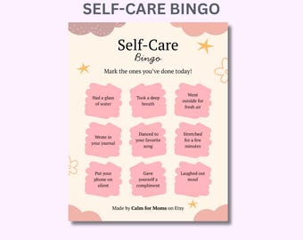 Self-Care Bingo Printable, Fun Daily Activities (PDF Downloadable A4/A5/US Letter Size)