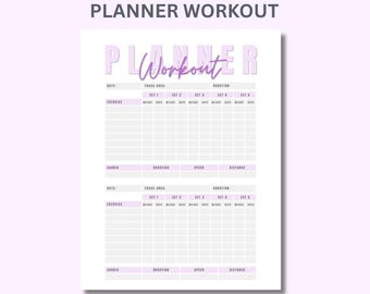 Workout Planner Printable | Gym Log, Strength Training Tracker (PDF Download)