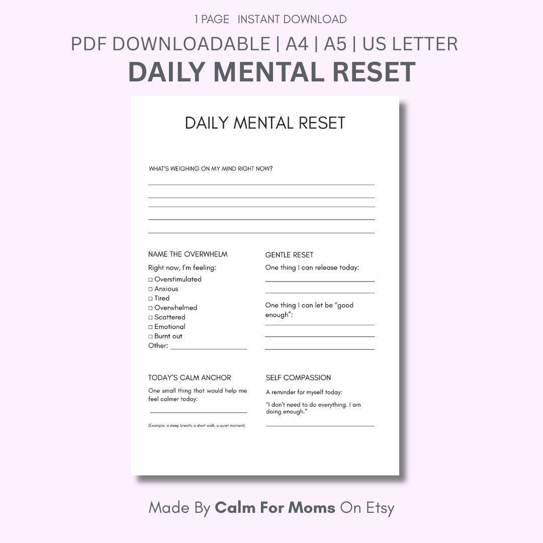 Daily Mental Reset for Busy Moms | 5-minute Brain Dump & Calm Clarity ...