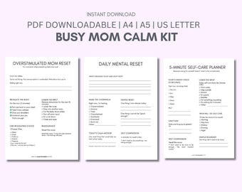 Busy Mom Calm Kit | Self-Care & Mental Reset Bundle for Overwhelmed Moms | 5-Minute Calm System