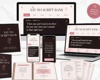Say No Script Bank | Boundary Scripts, People Pleaser Toolkit, Guilt Responses (Digital Download)