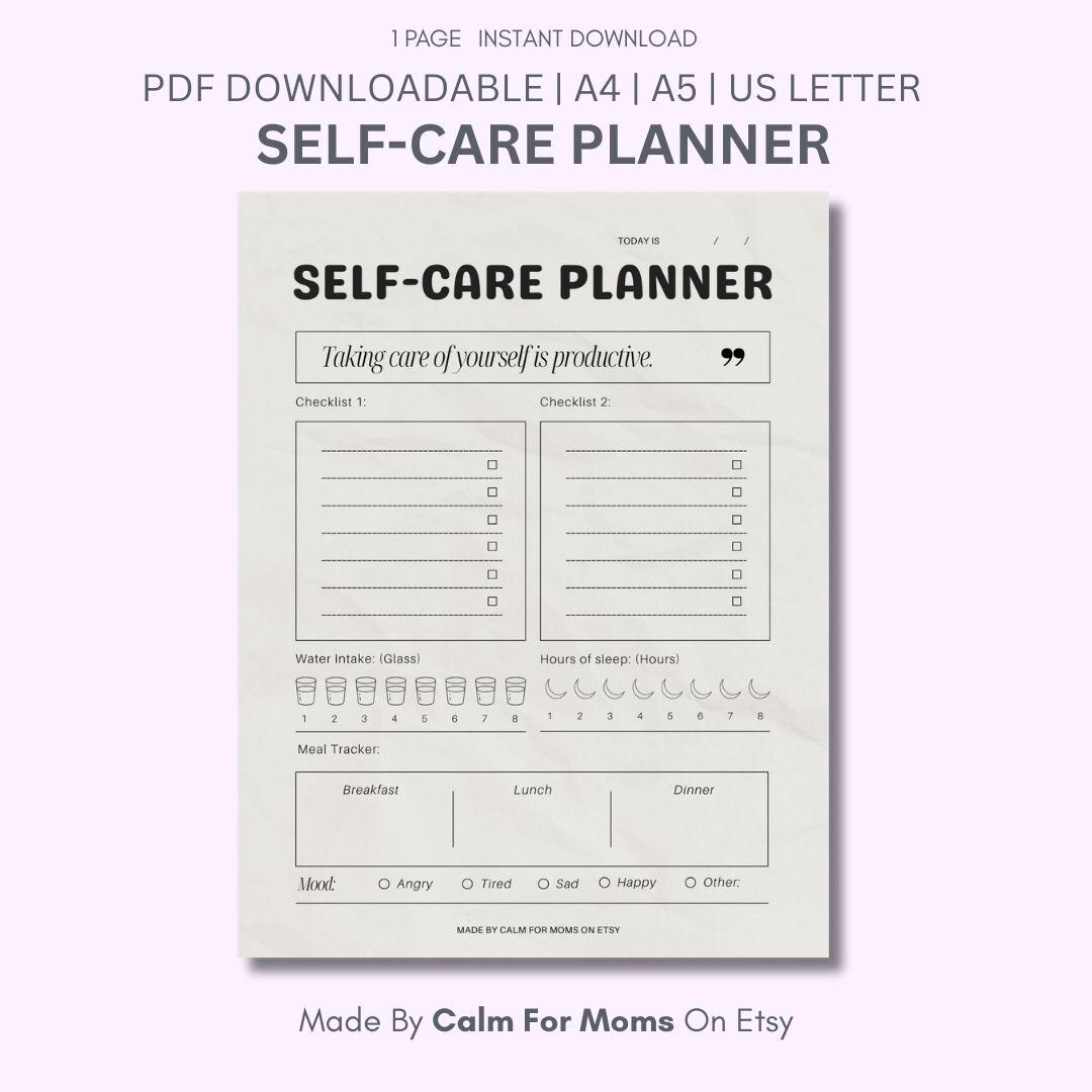 Daily Self-care Planner for Moms | Wellness Tracker, Hydration, Sleep ...
