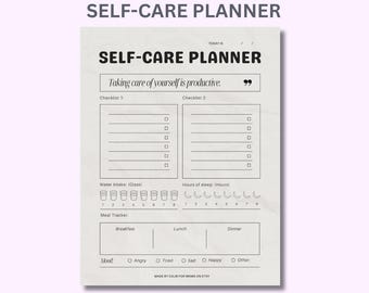 Daily Self-Care Planner for Moms | Wellness Tracker, Hydration, Sleep, Mood Log (Digital Download)