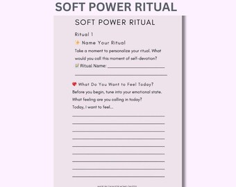 Soft Power Ritual Printable | Self-Care Journal for Women (PDF Pattern)