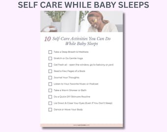 New Mom Self-Care Checklist | Printable Activities for Wellness (Instant Download)