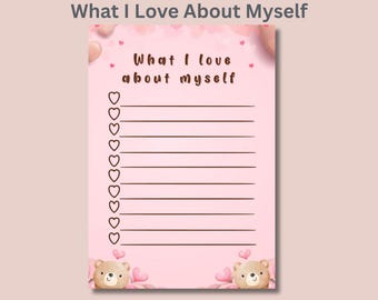 What I Love About Myself Printable | Self Love Valentine’s Day Activity | Confidence Journal Page for Women