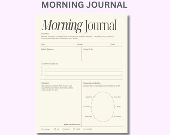 Morning Journal Printable | Daily Affirmation, Goal Planner (PDF Download)