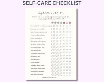 Weekly Self-Care Checklist for Moms | Habit Tracker (PDF Downloadable A4/A5/US Letter)