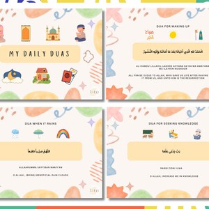 Daily Dua Flashcards for Kids Printable | Islamic Learning for Children | Muslim Kids Dua Cards | Authentic Quran Duas | Homeschool Resource